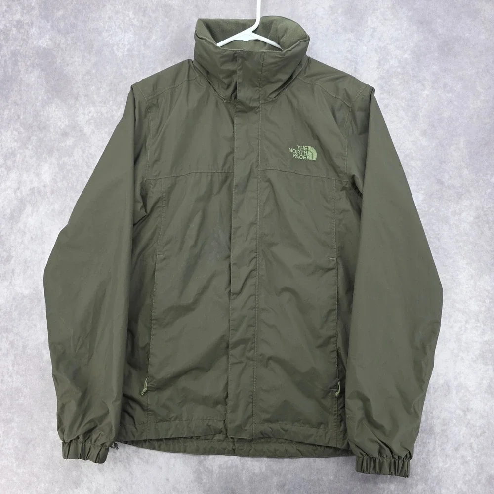 The North Face Mens Small DryVent Rain Jacket Olive Green Ripstop Shell Outdoor
